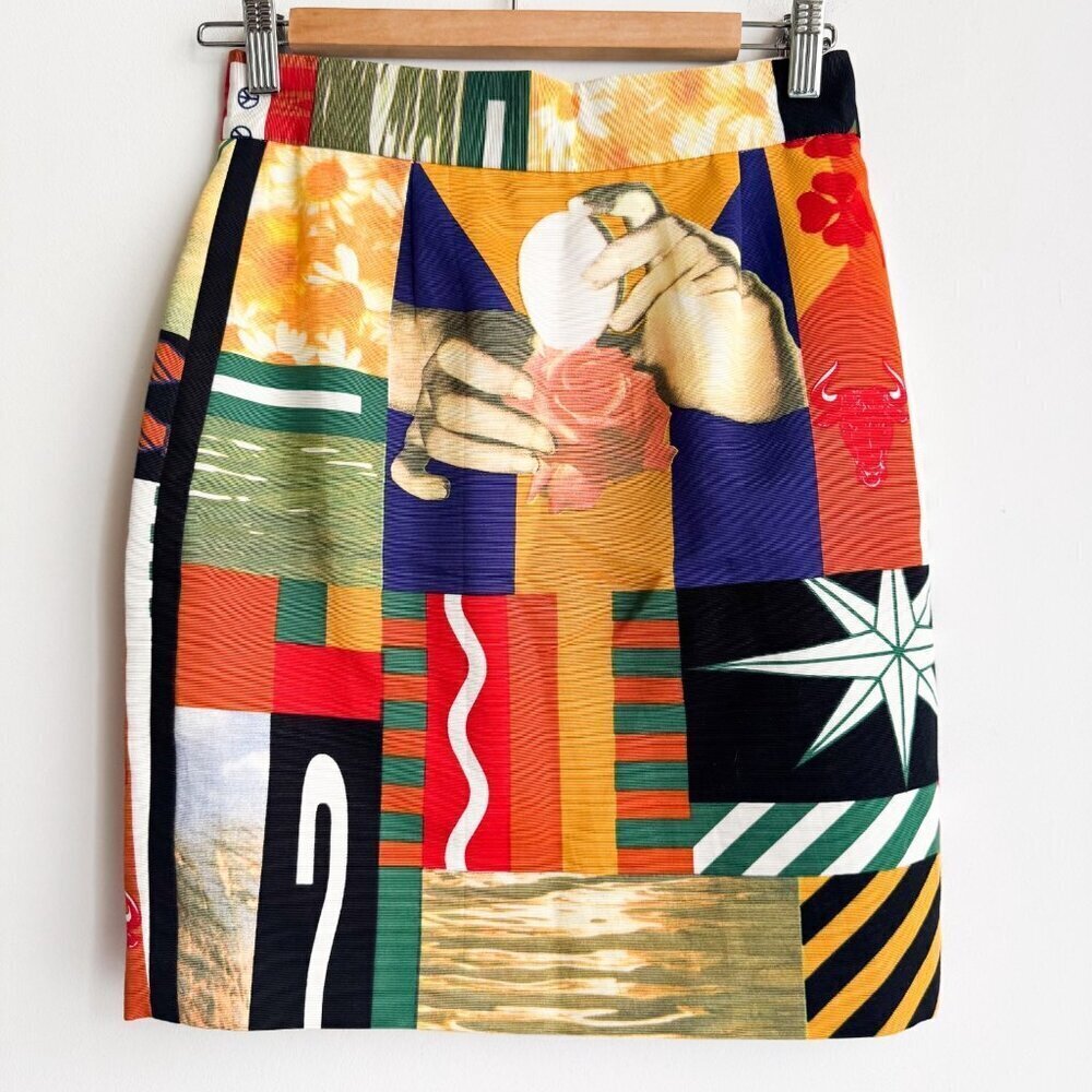 Vintage Biba Maximalist Colourful Statement Skirt Suit 40 - Picture 7 of 8